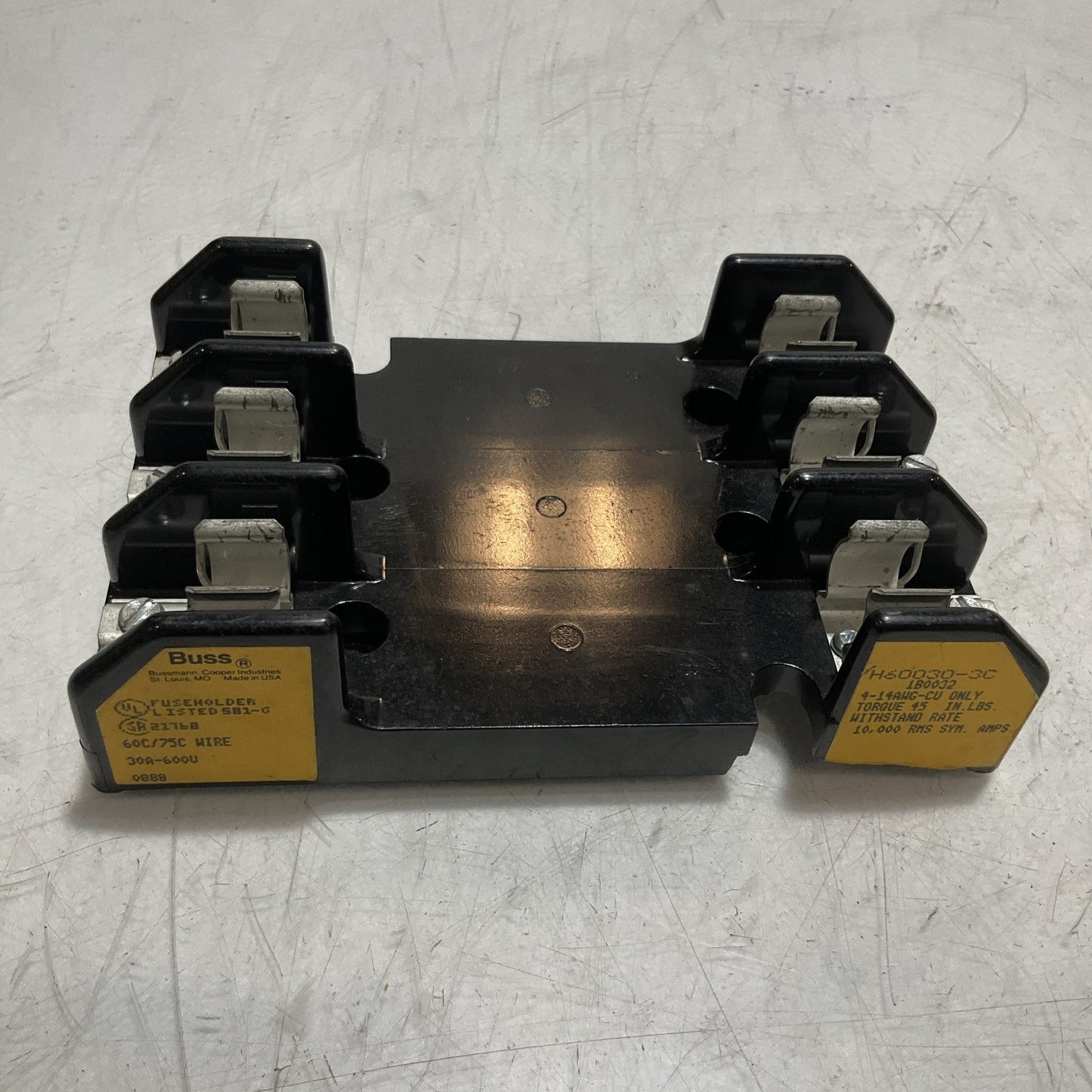 BUSS  H60030-3C  FUSE HOLDER 30A-600V  60C/75 WIRE  LOT OF 3 Z2M