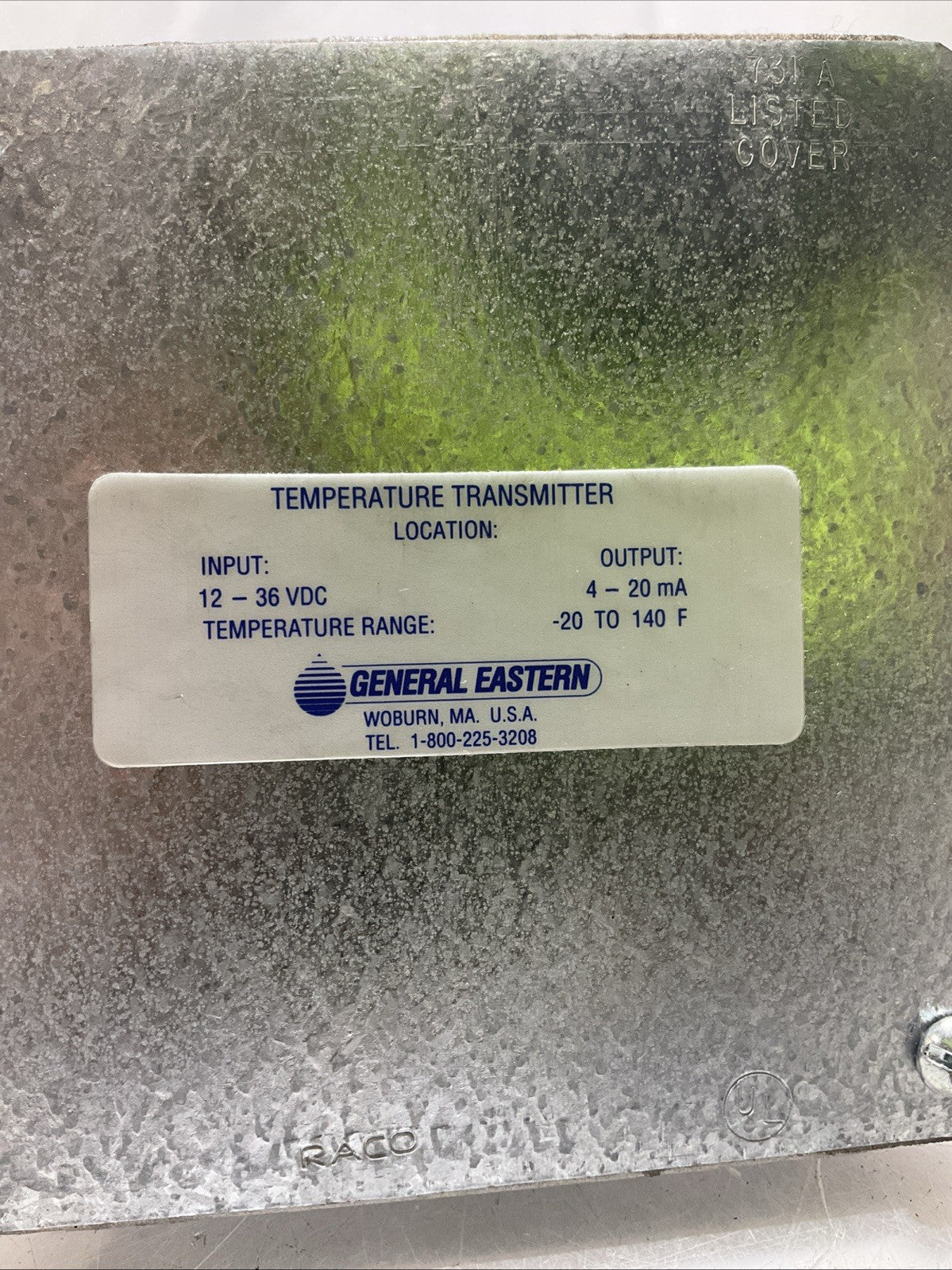 GENERAL  EASTERN TT TEMPERATURE TRANSMITTER  INPUT 36VDC / OUTPUT 20MA U3S