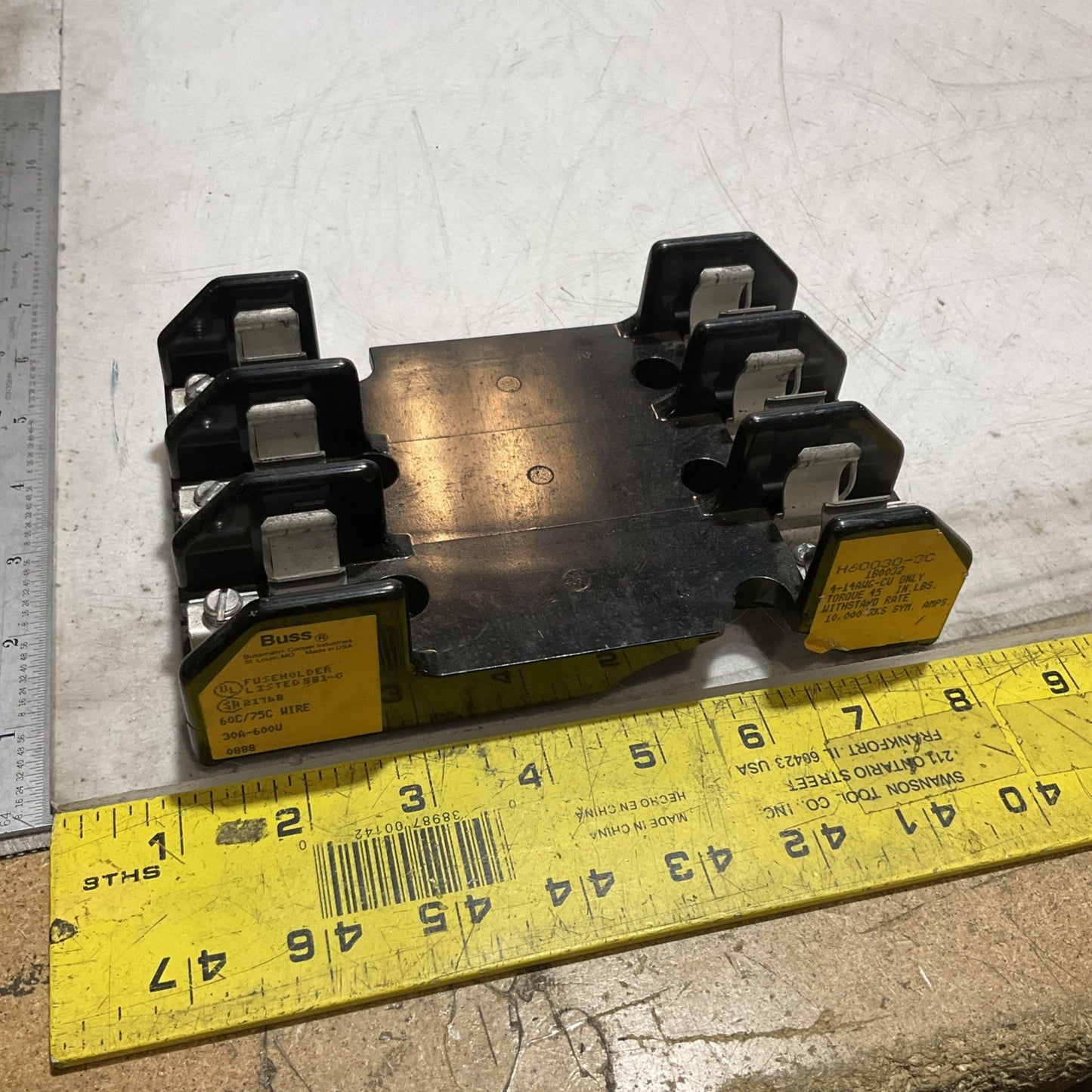 BUSS  H60030-3C  FUSE HOLDER 30A-600V  60C/75 WIRE  LOT OF 3 Z2M