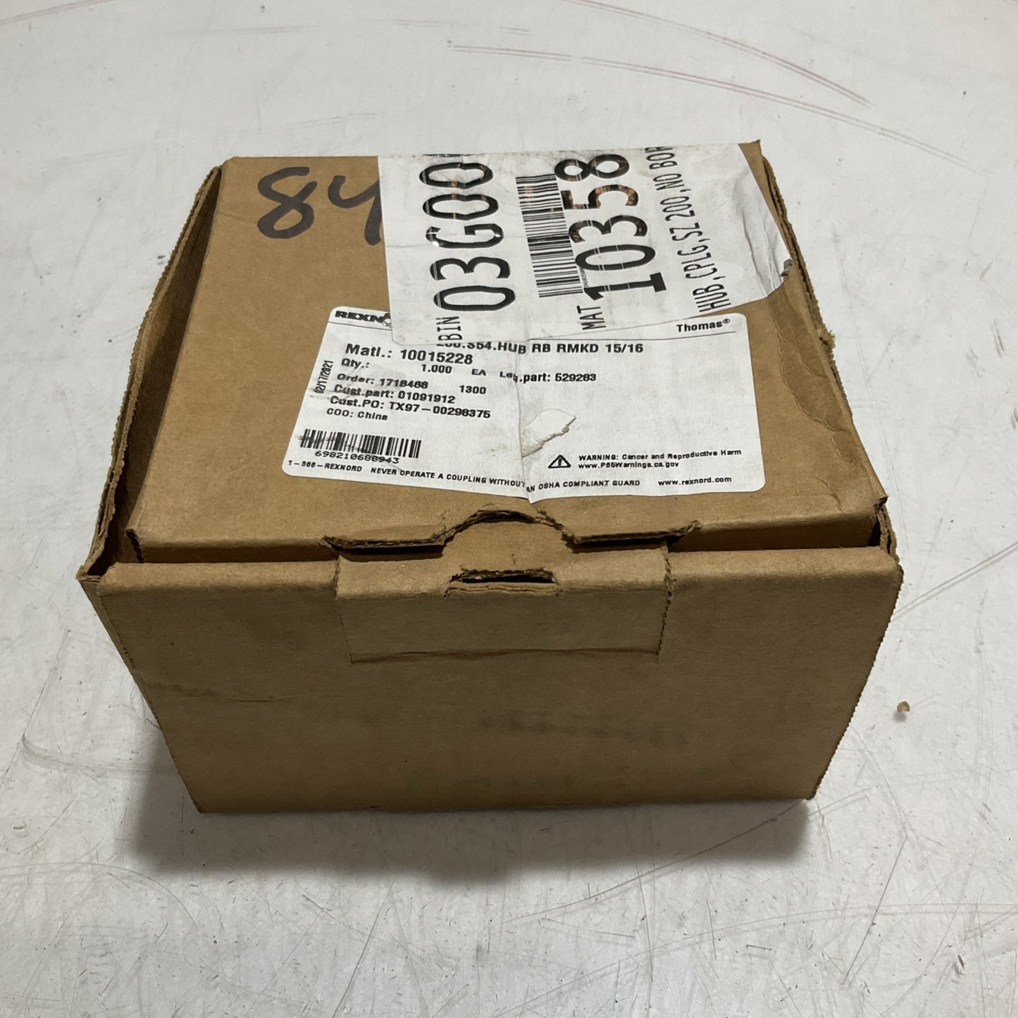 REXNORD 529283 -10015228  01091912 HUB CPLG SZ NO BORE  U3S
