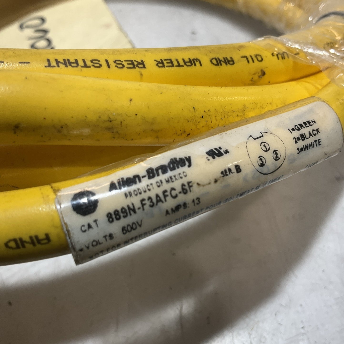 ALLEN-BRADLEY  889N-F3AFC-6F  600V  MPS13 PROX SWITCH CABLE U3S