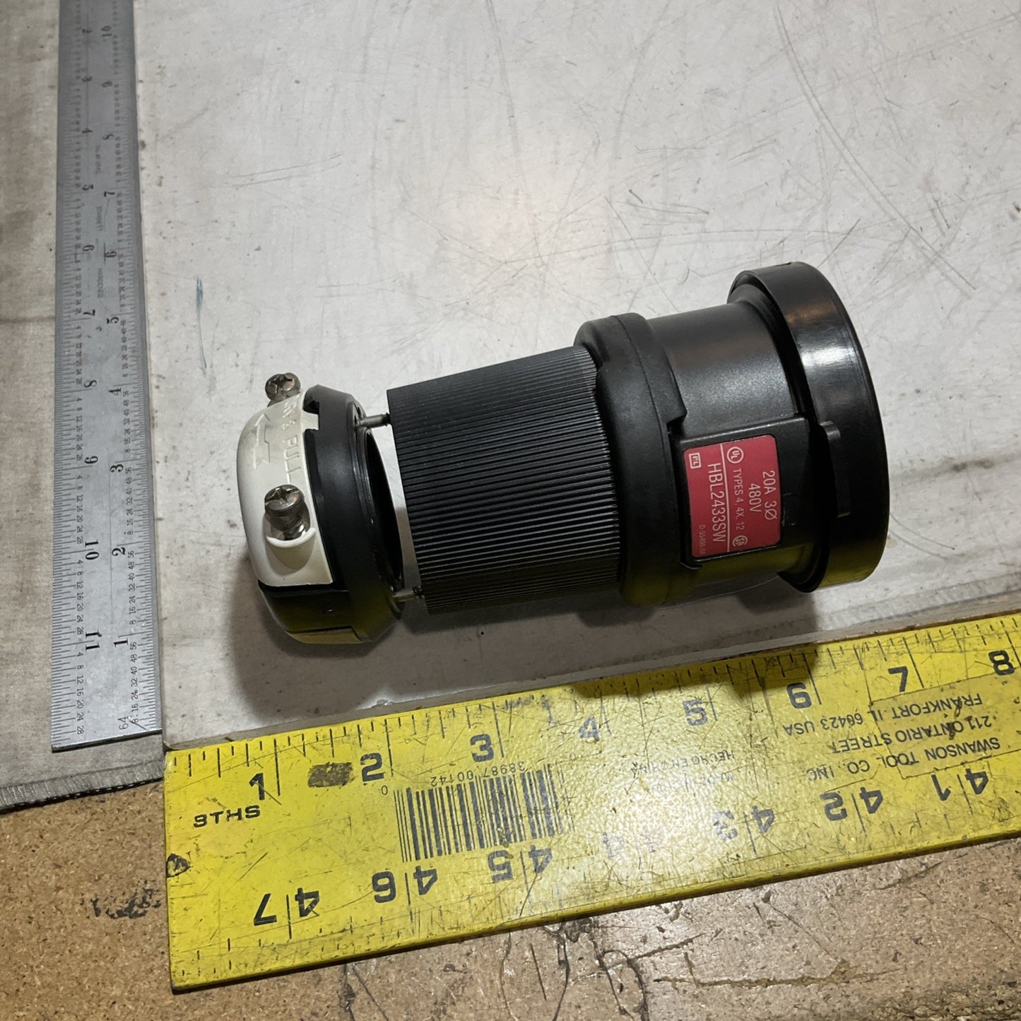 HUBBELL  HBL2433SW AC CONNECTOR BODY  20A 480V FEMALE BLACK WATERTIGHT U3S