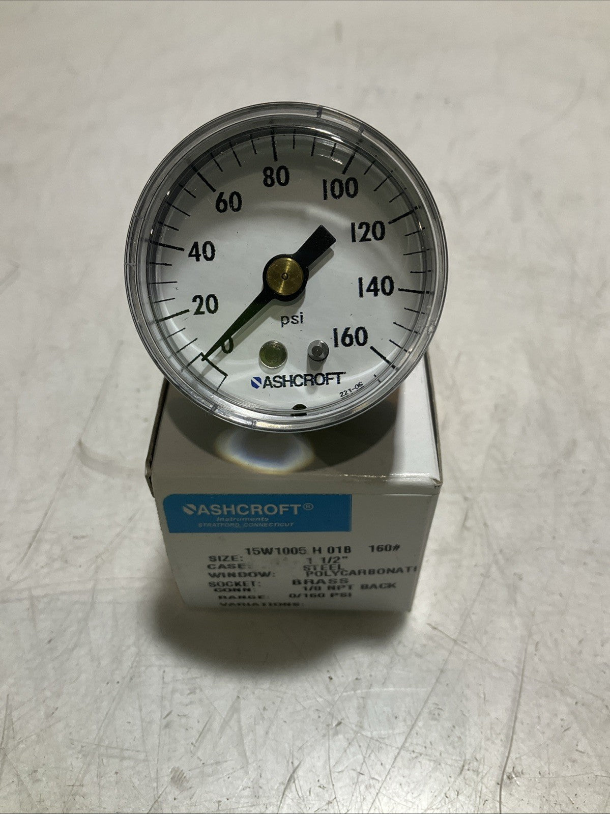 ASHCROFT  221-06  INDUSTRIAL PRESSURE GAUGE POLYCARBONATE 01/160PSI LOT OF 4 Z2M