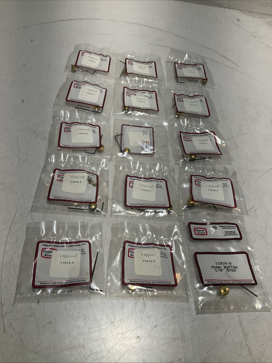 CLIPPARD 11916-3 SMALL PUSH BUTTON 1/8 MOUNTS DIRECTLY ON VALVE LOT OF 15 Z2M