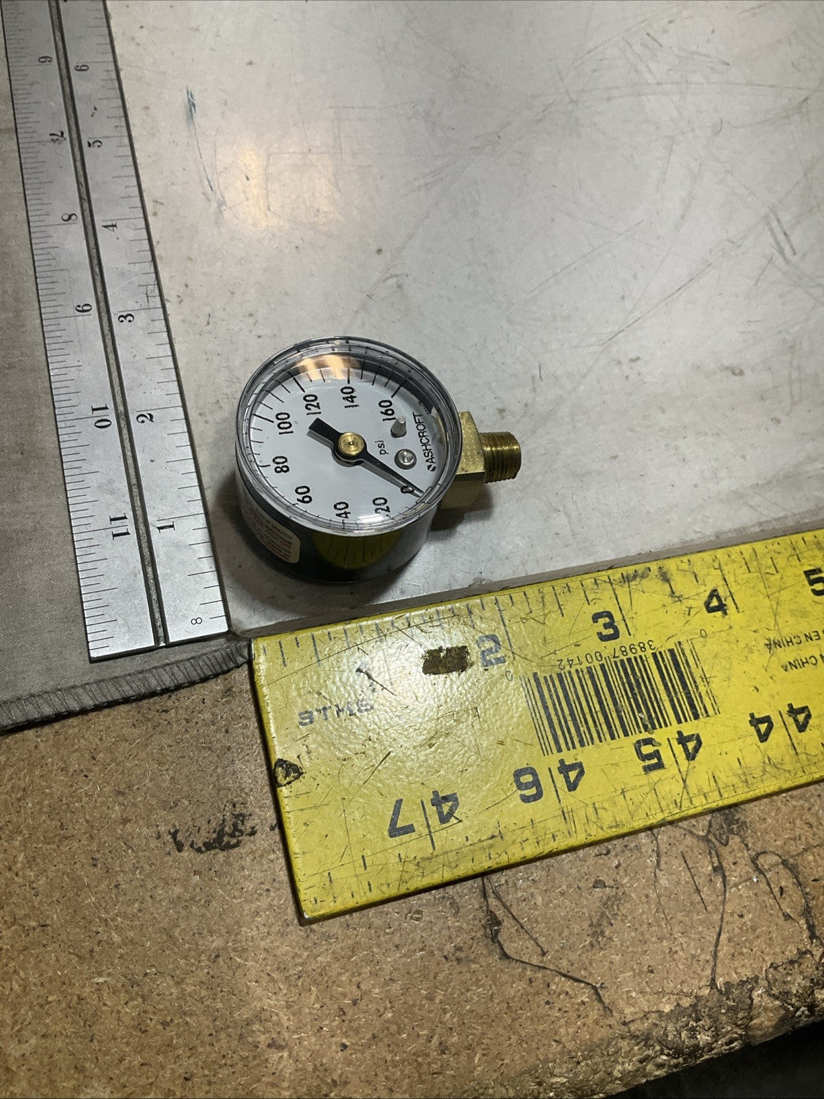 ASHCROFT  331-06 INDUSTRIAL PRESSURE GAUGE POLYCARBONATE BRASS  0-160PSI Z2M