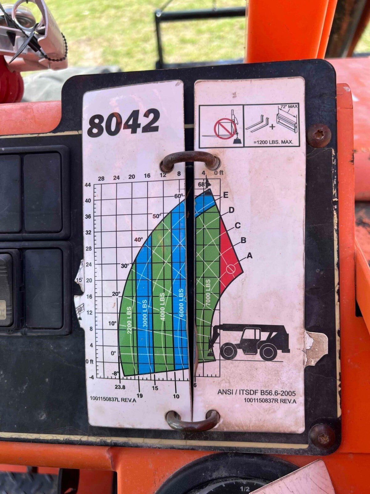2014 JLG SKYTRAK TELEHANDLER MODEL 8042, CUMMINS DIESEL, 8000LB CAPACITY, 42FT