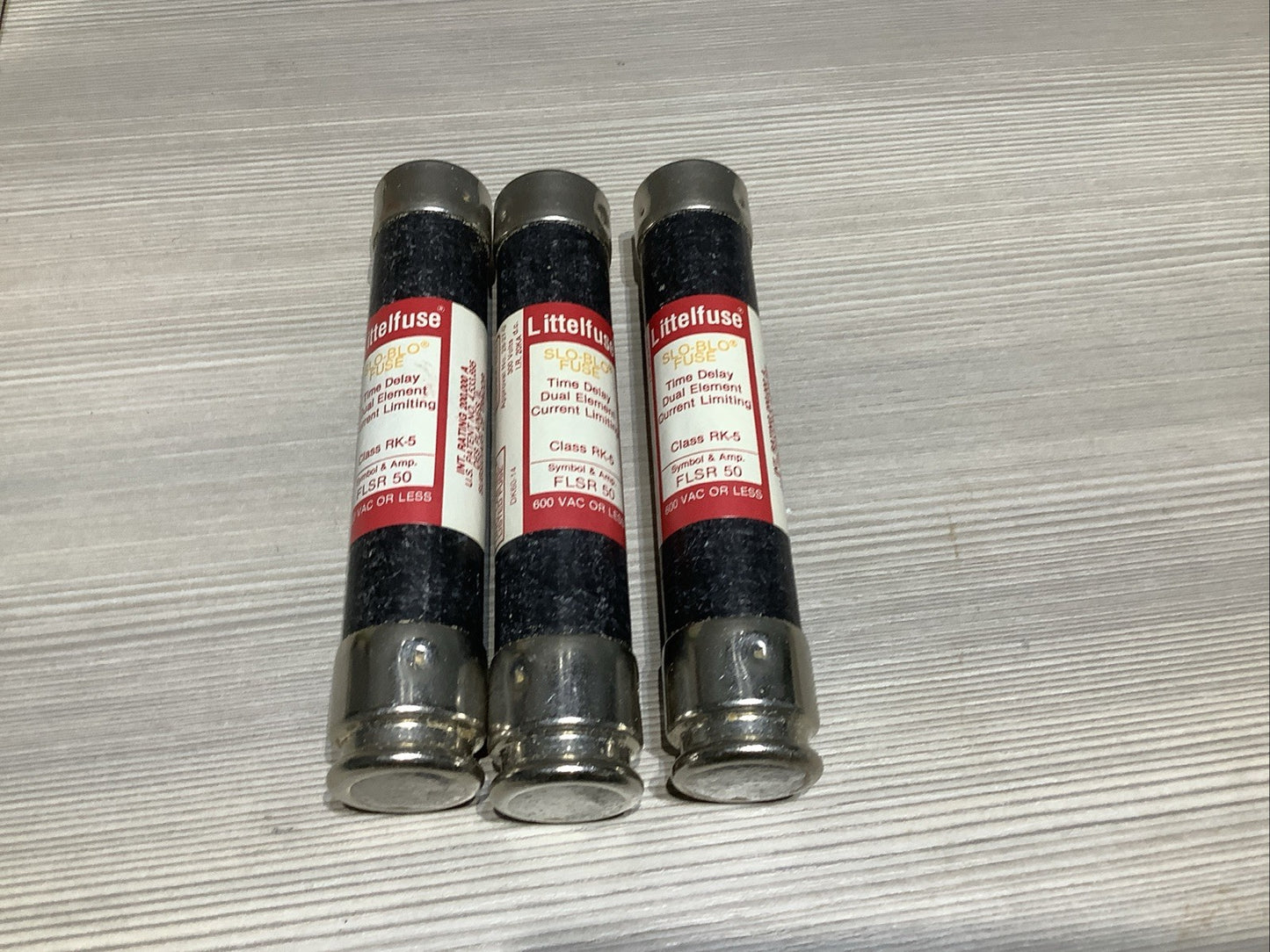LITTELFUSE SLO-BLO FUSES FLSR 50 LOT OF 7 VOLTAGE 600 Z2M