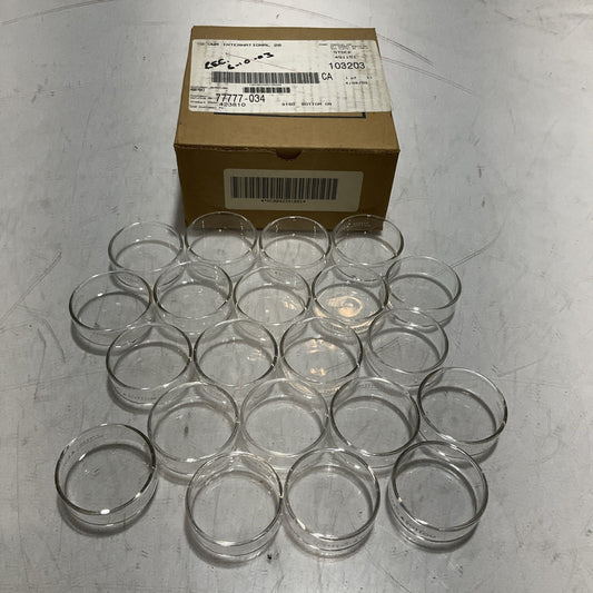 PYREX BOTTOM 7777-034  423810  CLEAR GLASS  SCALLOPED  CUSTARD CUPS  QTY 21 Y2M