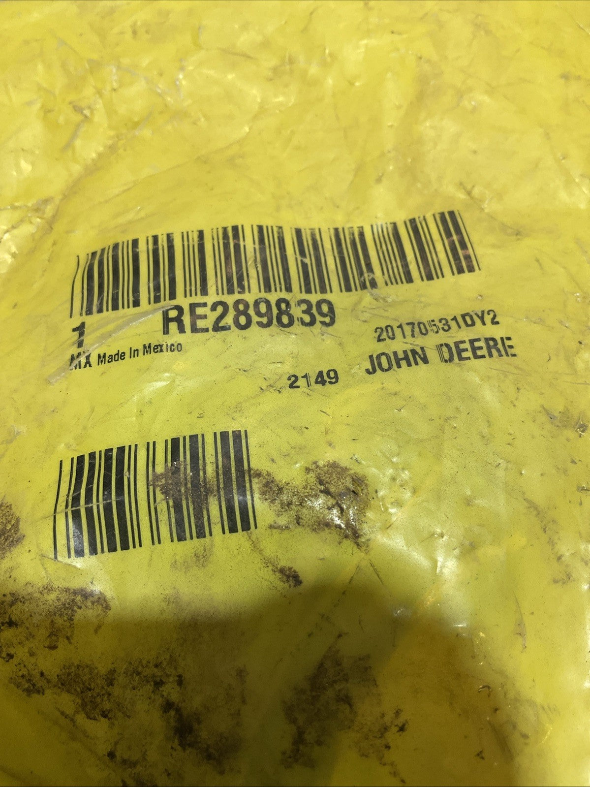 JOHN DEERE  RE289839  STAINLESS  STEEL QUICK CONNECT  V CLAMP  Y2M