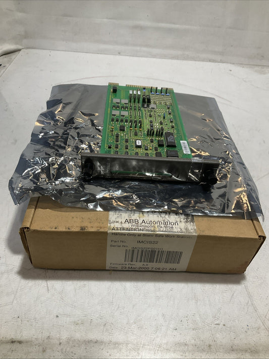 ABB; BAILEY CONTROLS IMCIS22 INDUSTRIAL CONTROL SYSTEM MODULE 24VDC Y2M