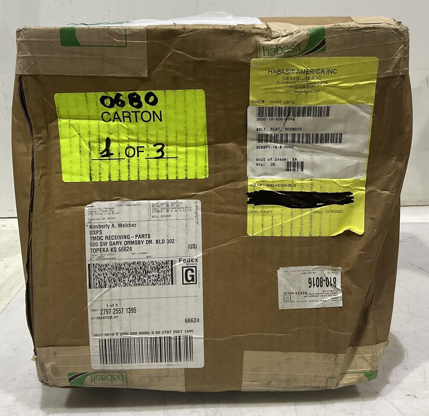 HABASIT MAM-5E CONVEYOR BELT 2 IN BY 183 IN LOT OF 25 U3S