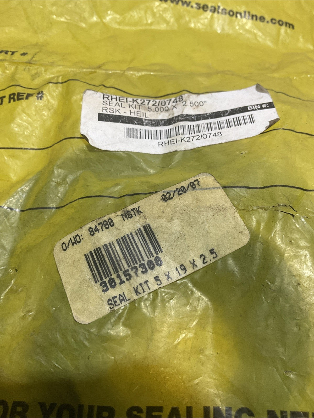 SEALING SOLUTION  RHEI-K272/0748-84780 SEAL KIT 5.0X2.5 LOT OF 2 Y2M