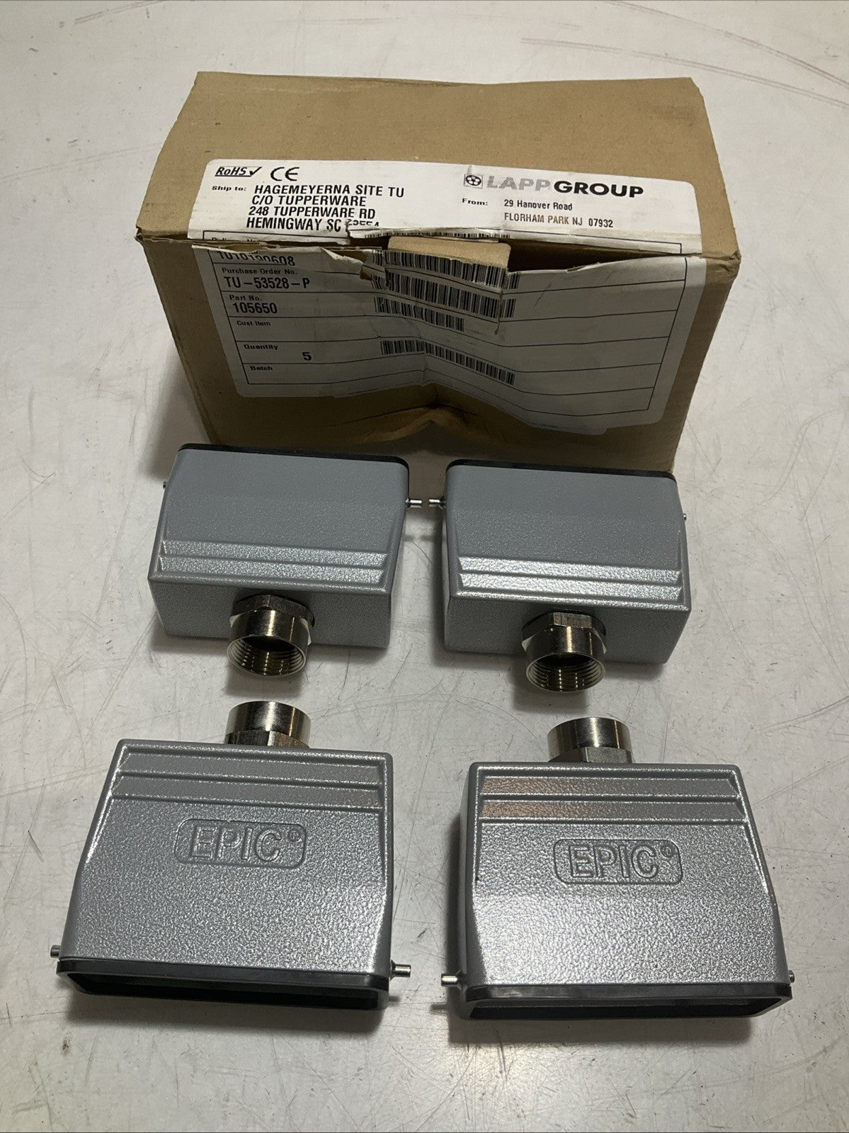 LAPP  GROUP - EPIC 105650  HEAVY DUTY  INTERCONNECTS  CONNECTORS  LOT OF 4 Z2M