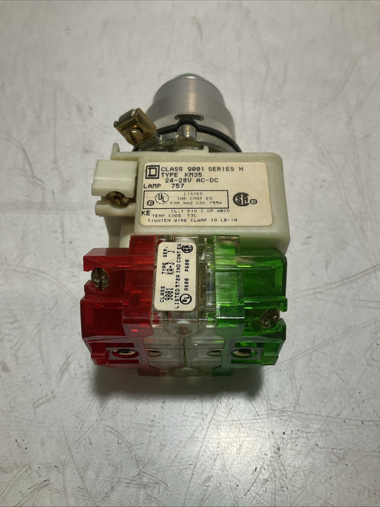 SQUARE D KM35 24-28V AC-DC 9001 SERIES H LAMP  757 SWITCH Z2M