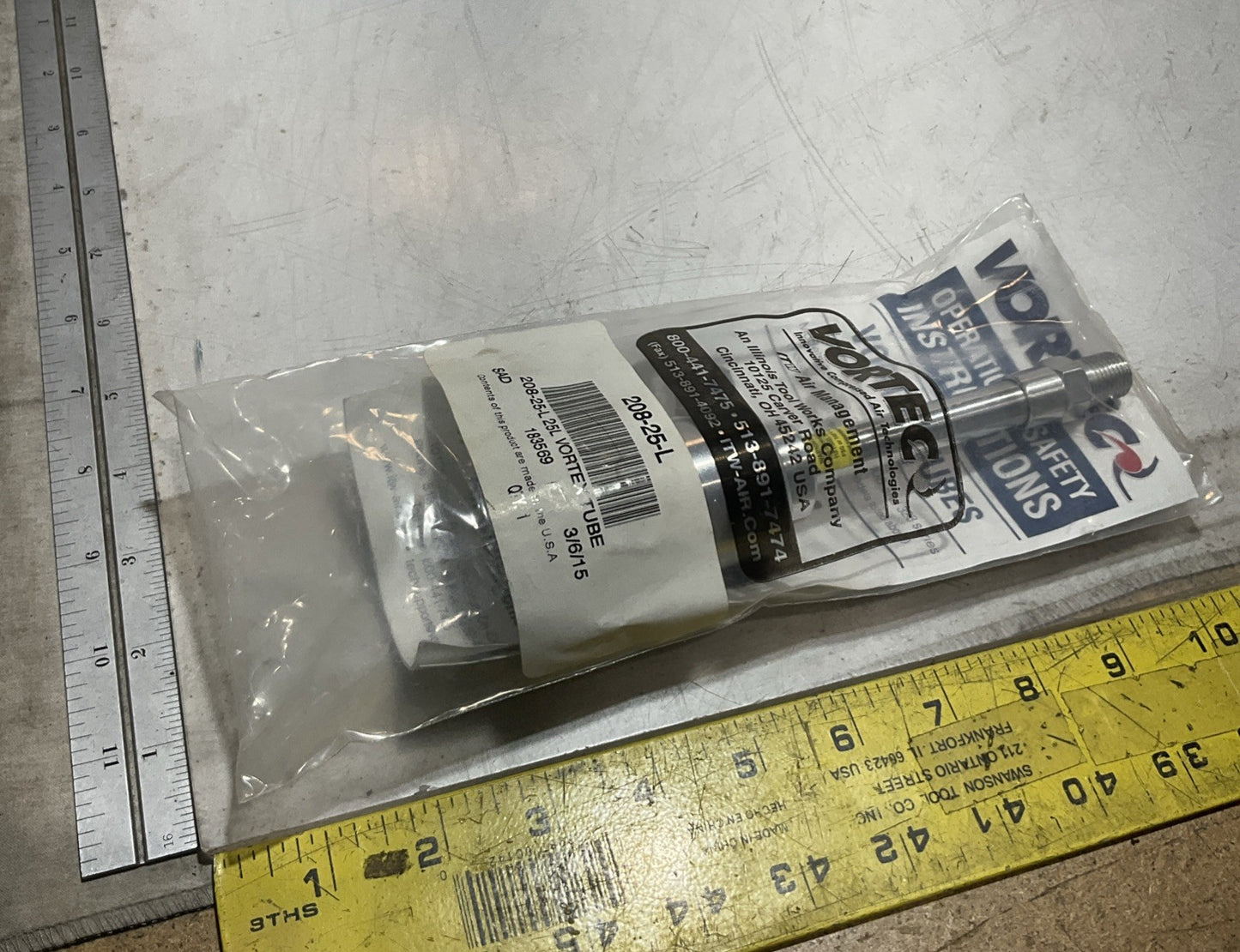 VORTEC  208-25-L  183569  COMPRESSED  AIR SPOT COOLING  VORTEX TUBE Z2M