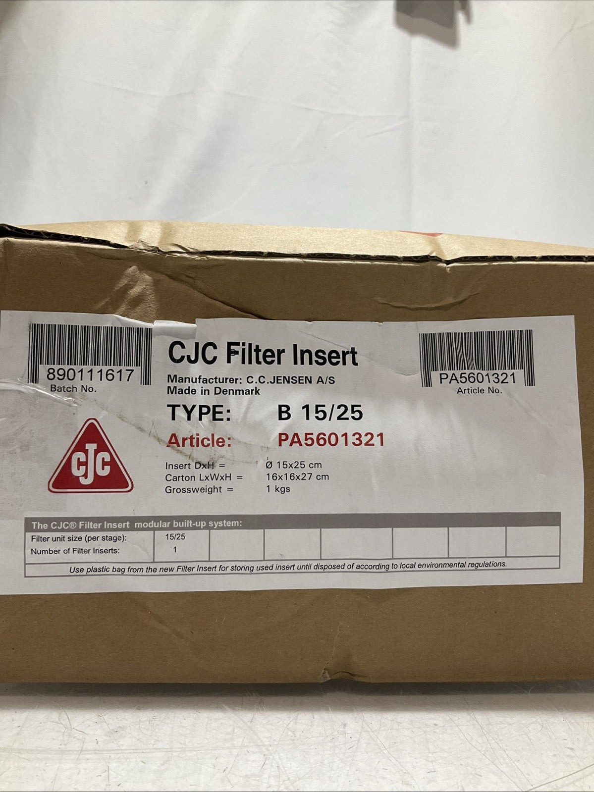 CJC   FILTER INSERT  B15/25 - PA5601321 FILTER REPLACEMENT SEPARATOR  Z2M