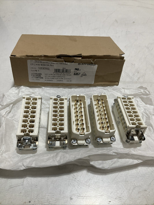 EPIC CONNECTOR  H-A16SS DRPH1  16AMP  UNMP  MULTI-WIRED  HOUSING LOT OF  5  Z2M