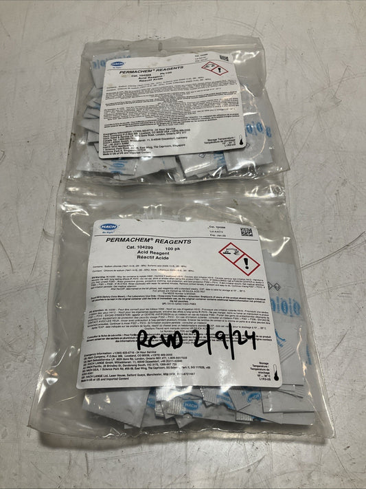 HACH  1042299  DEHA PERMACHEM FERROUS IRON  REAGENTS LOT OF 2  Y2M
