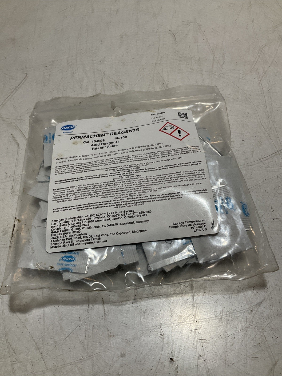 HACH  1042299  DEHA PERMACHEM FERROUS IRON  REAGENTS LOT OF 2  Y2M