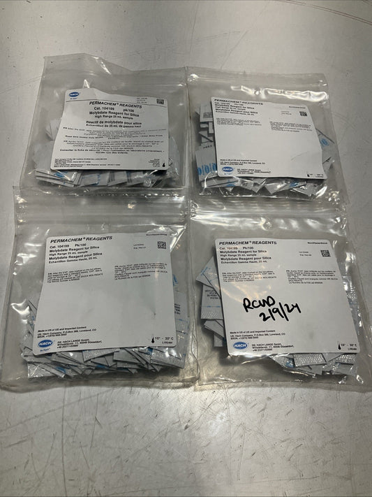 HACH  104199 PERMACHEM FERROUS  IRON REAGENTS  LOT OF 4 Y2M