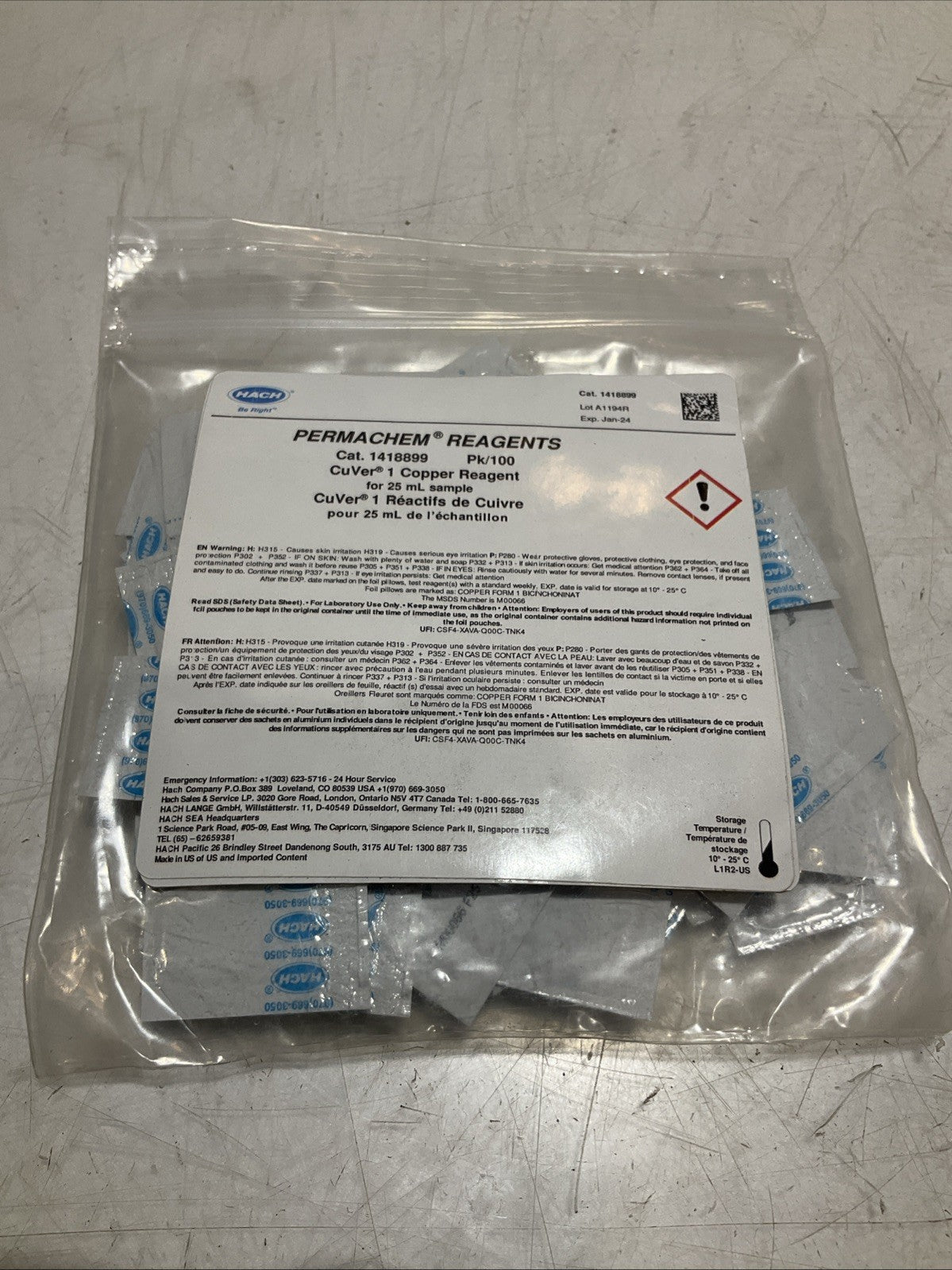 HACH 1418899  DEHA PERMACHEM  FERROUS IRON REAGENTS  Y2M