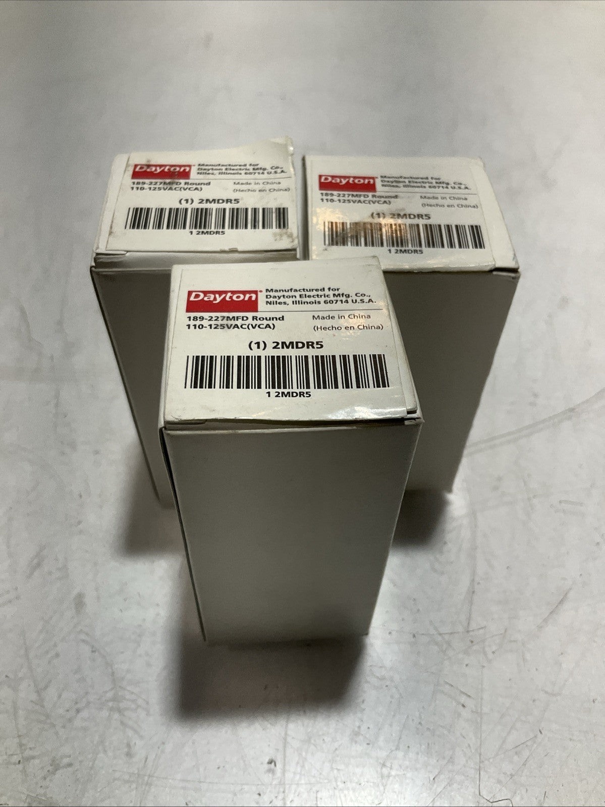 DAYTON   2MDR5  189-227MFD   110-125VAC  MOTOR STAR CAPACITOR  LOT OF 3  373