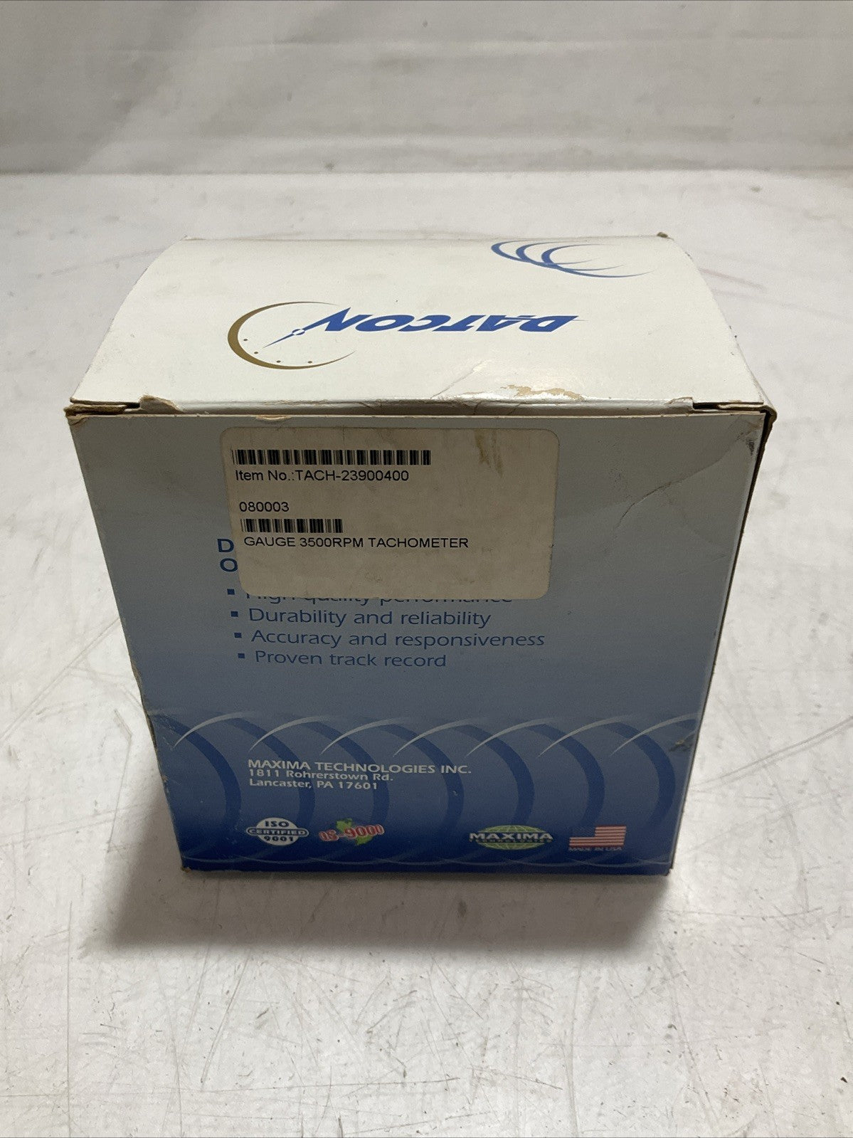 MAXIMA 112748 TACHOMETER GAUGE 3500RPM Y2M