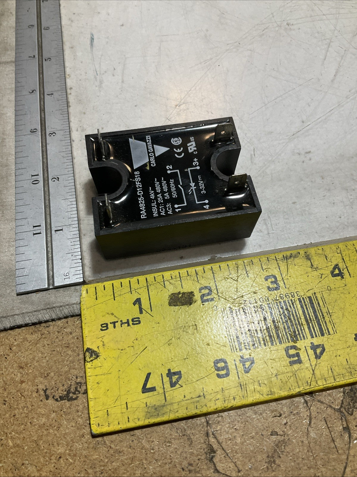 CARLO GAVAZZI  RA4825-D12FS18  PANEL MOUNT  SOLID STATE  RELAY 25A LOT OF 2 Z2M