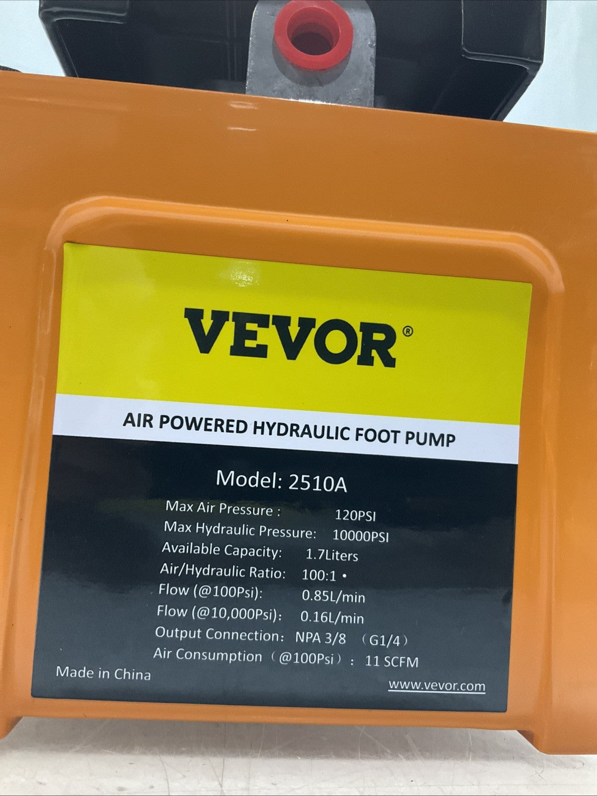 VEVOR  2510A  AIR  POWERED HYDRAULIC  FOOT PUMP 120PIS  Y2M
