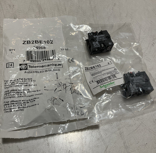 SCHNEIDER ELECTRIC ZB2BE102  SINGLE CONTACT BLOCK  22MM LOT OF 2 Z2M