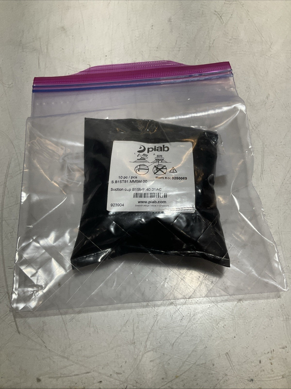 PIAB  3250069  B15MF.40.01AC SINGLE BELLOW VACUUM SUCTION CUP 5MM LOT OF 22 Z2M