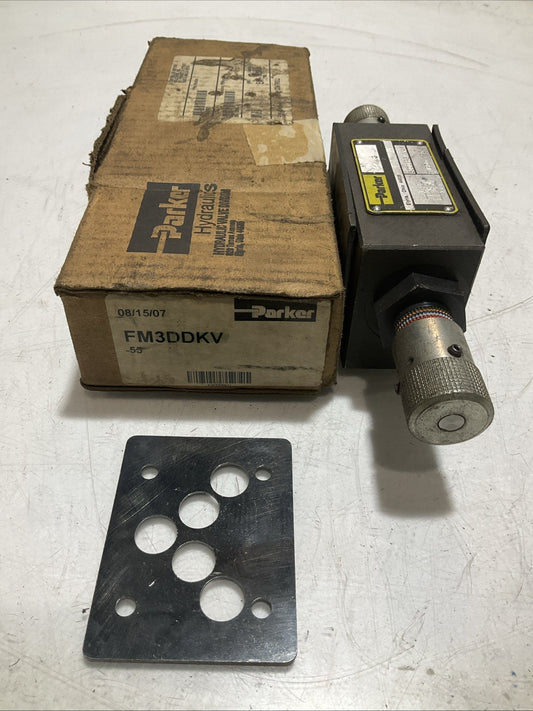 PARKER  FM3DDKV  HYDRAULIC FLOW  CONTROL  SYSTEMS  VALVE 3000PSI MAX Y2M