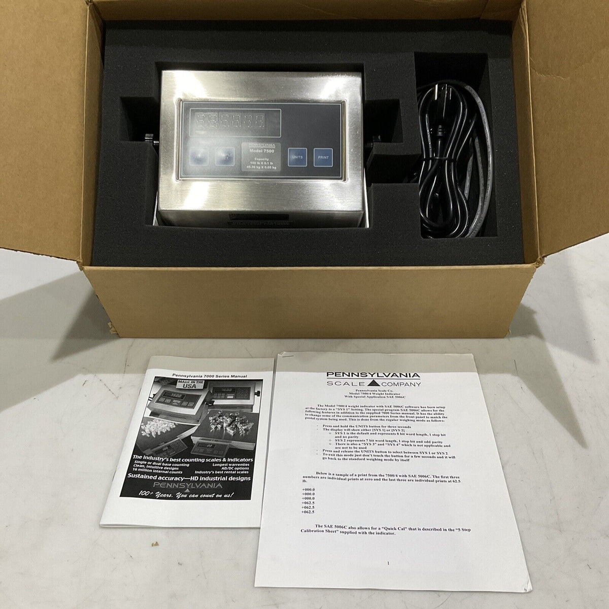 PENNSYLVANIA 7500 SAE-5006-SPI MSWYB INDICATOR SCALE MODEL 7500 CLASS III U3S