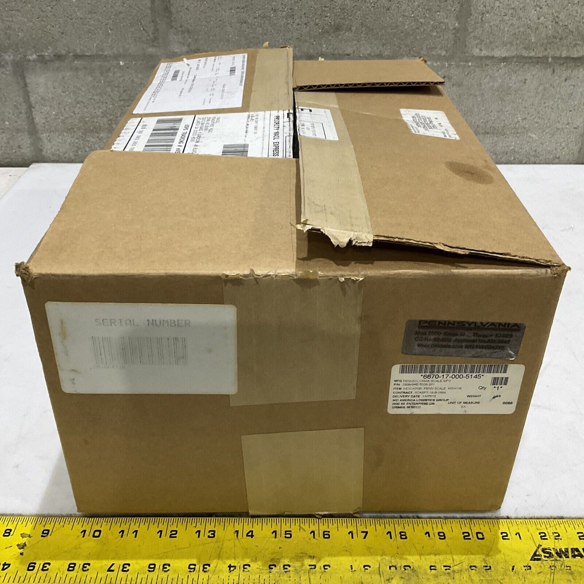 PENNSYLVANIA 7500 SAE-5006-SPI MSWYB INDICATOR SCALE MODEL 7500 CLASS III U3S