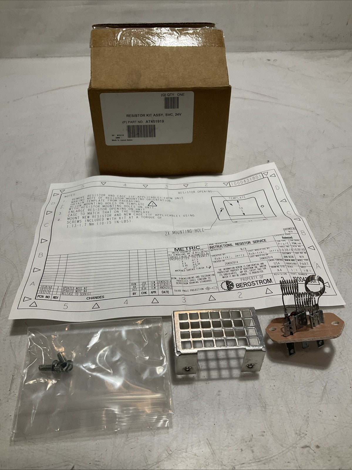 JOHN DEERE  AT451919   BLOWER RESISTOR 24V  4SPEED WIR Z2M