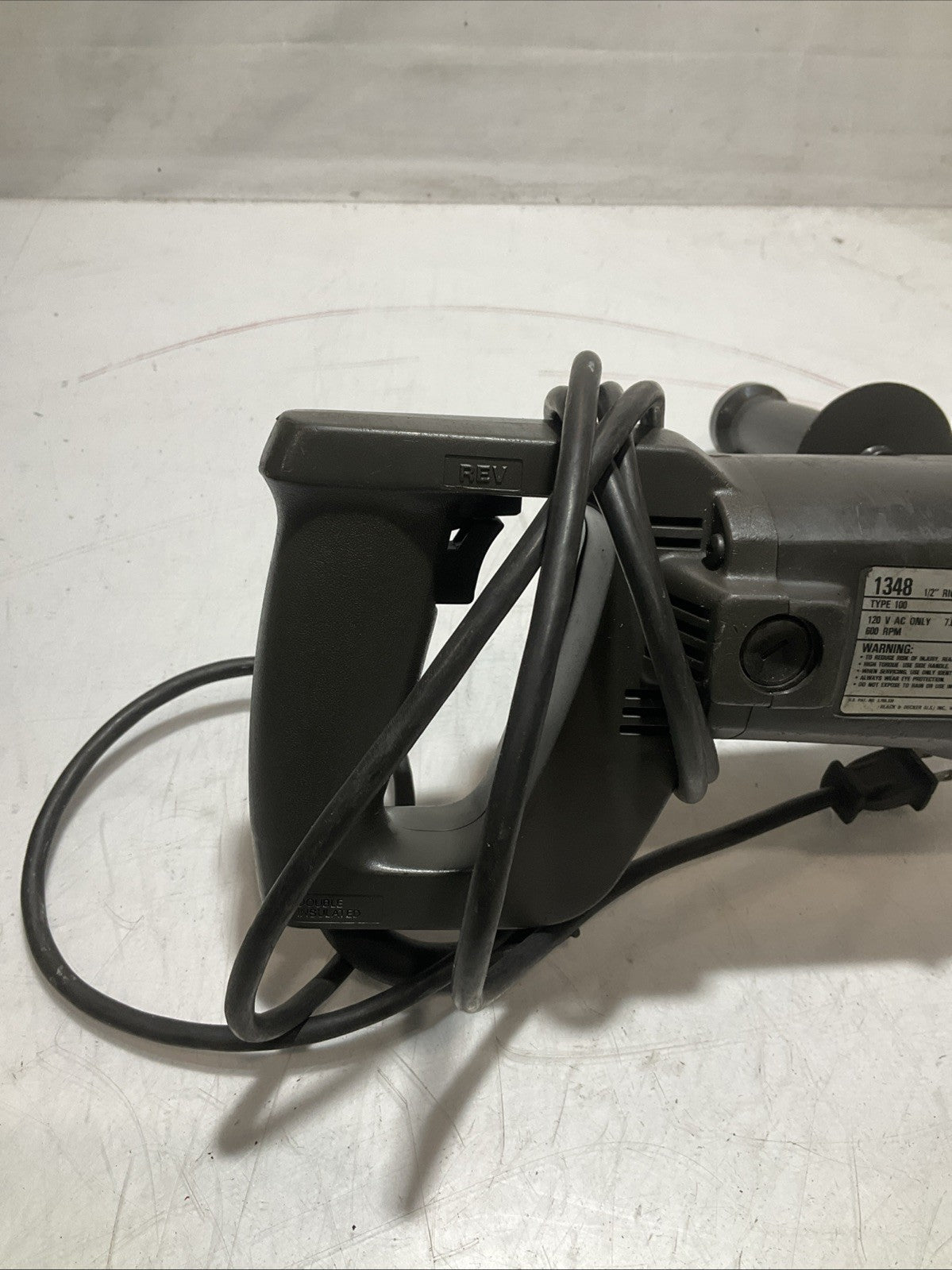 BLACK+DECKER  1348 RIGHT ANGEL DRILL TYPE100  120VAC  600RPM  Z2M