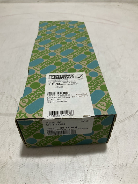 PHOENIX CONTACT  3044364  UT4-TWIN FEED THROUGH  TERMINAL BLOCK  LOT OF  53 Z2M