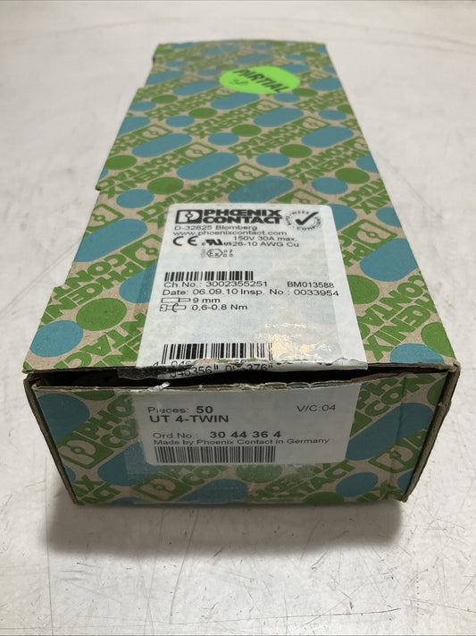 PHOENIX CONTACT  3044364 UT4- TWIN  FEED  TERMINAL BLOCK  LOT 36  Z2M