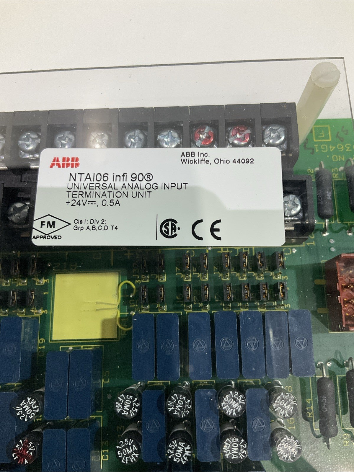 ABB INFO90 NTAI06  6639364G1  UNIVERSAL  ANALOG INPUT TERMINATION  UNIT  Y2M