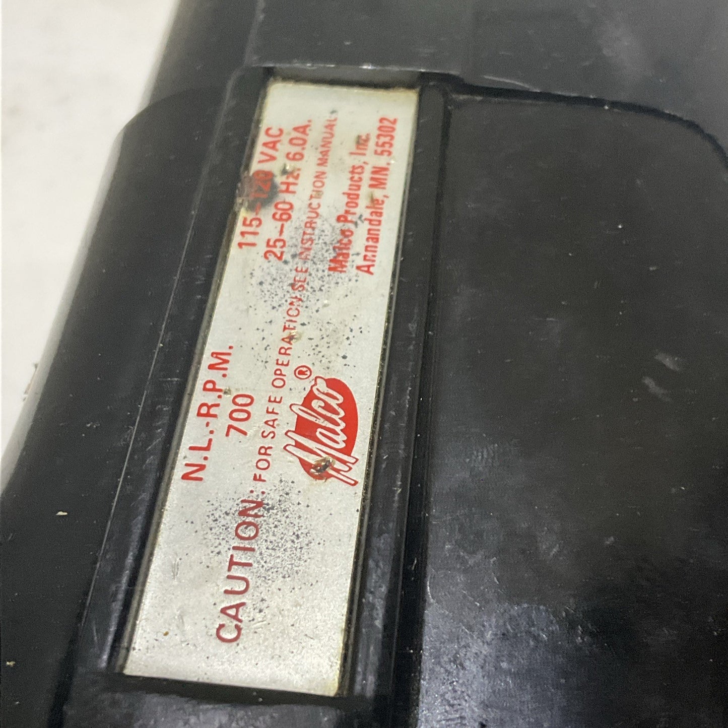 MALCO ER-77K ELECTRIC RIVETER 115-120 VAC 25-60 HZ N.L R.P.M 700 Z2M