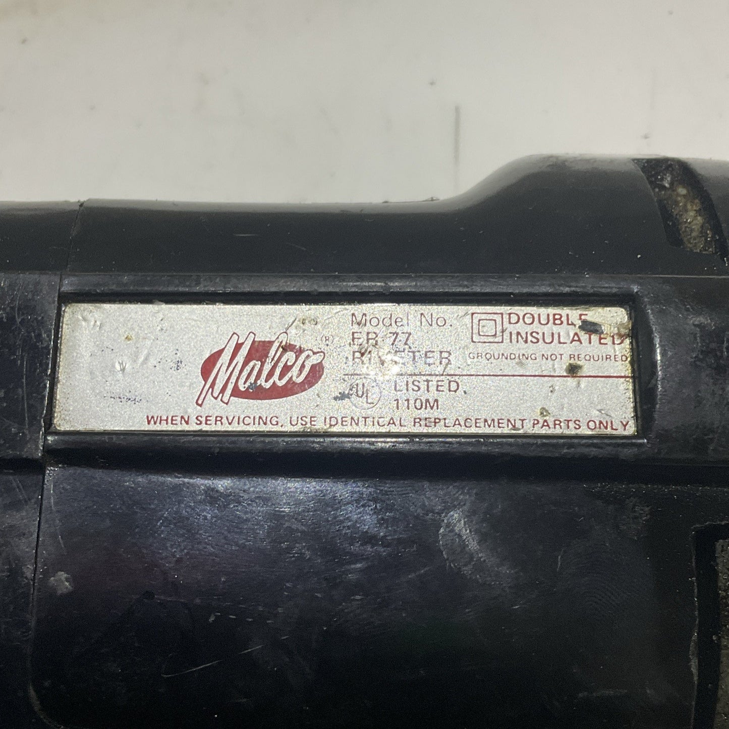 MALCO ER-77K ELECTRIC RIVETER 115-120 VAC 25-60 HZ N.L R.P.M 700 Z2M