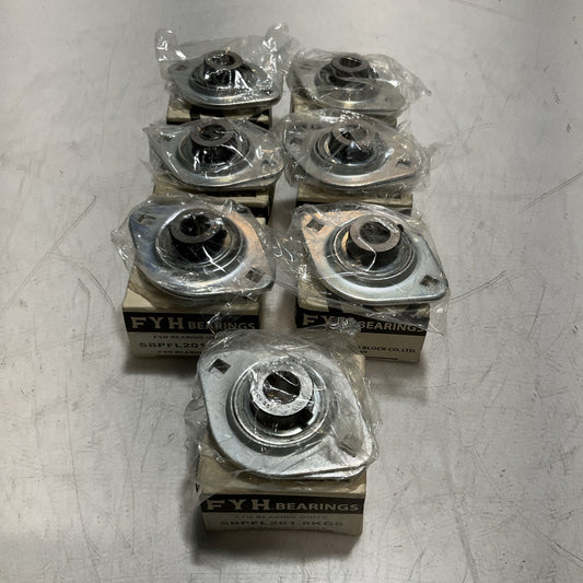 FYH BEARINGS SBPFL201-8KG5 163K406H01 BEARING FLANGED BLOCK  LOT OF 7  U3S
