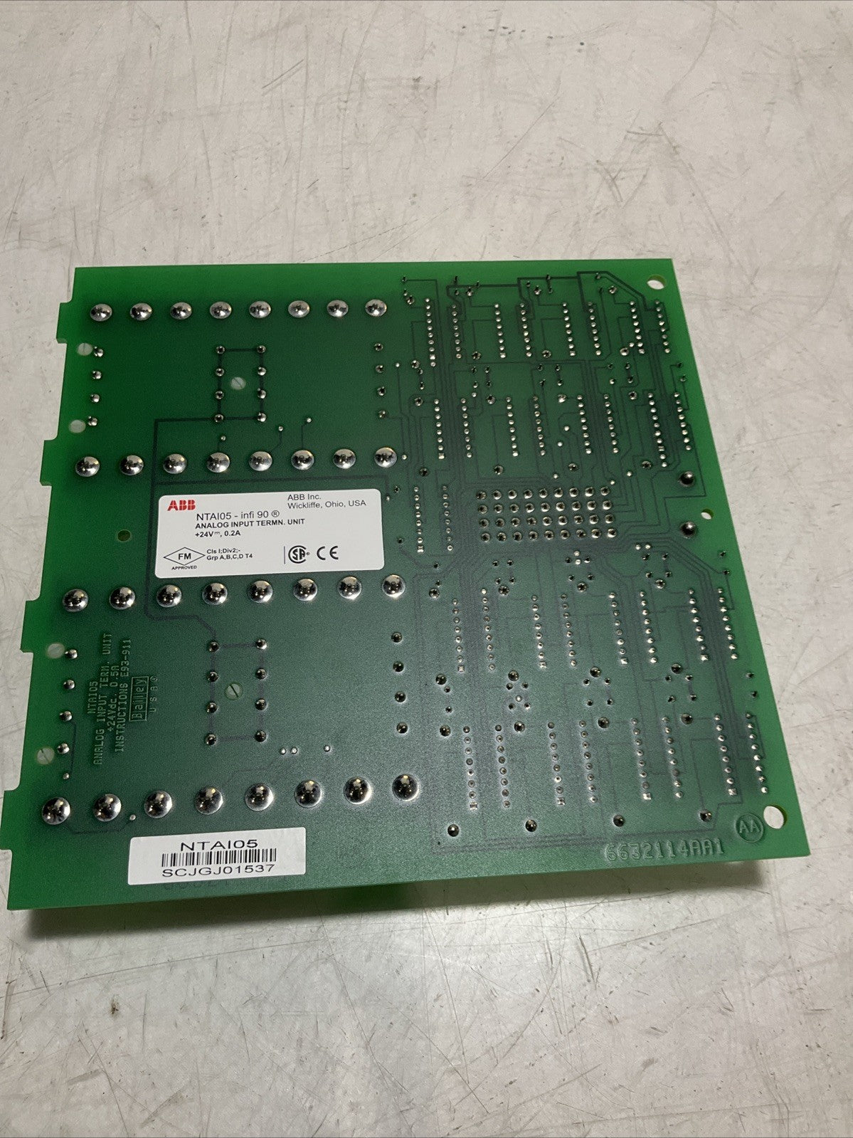 ABB-BAILEY INFI90  NTAI05  6632115T1  ANALOG INPUT TERMINATION UNIT Y2M
