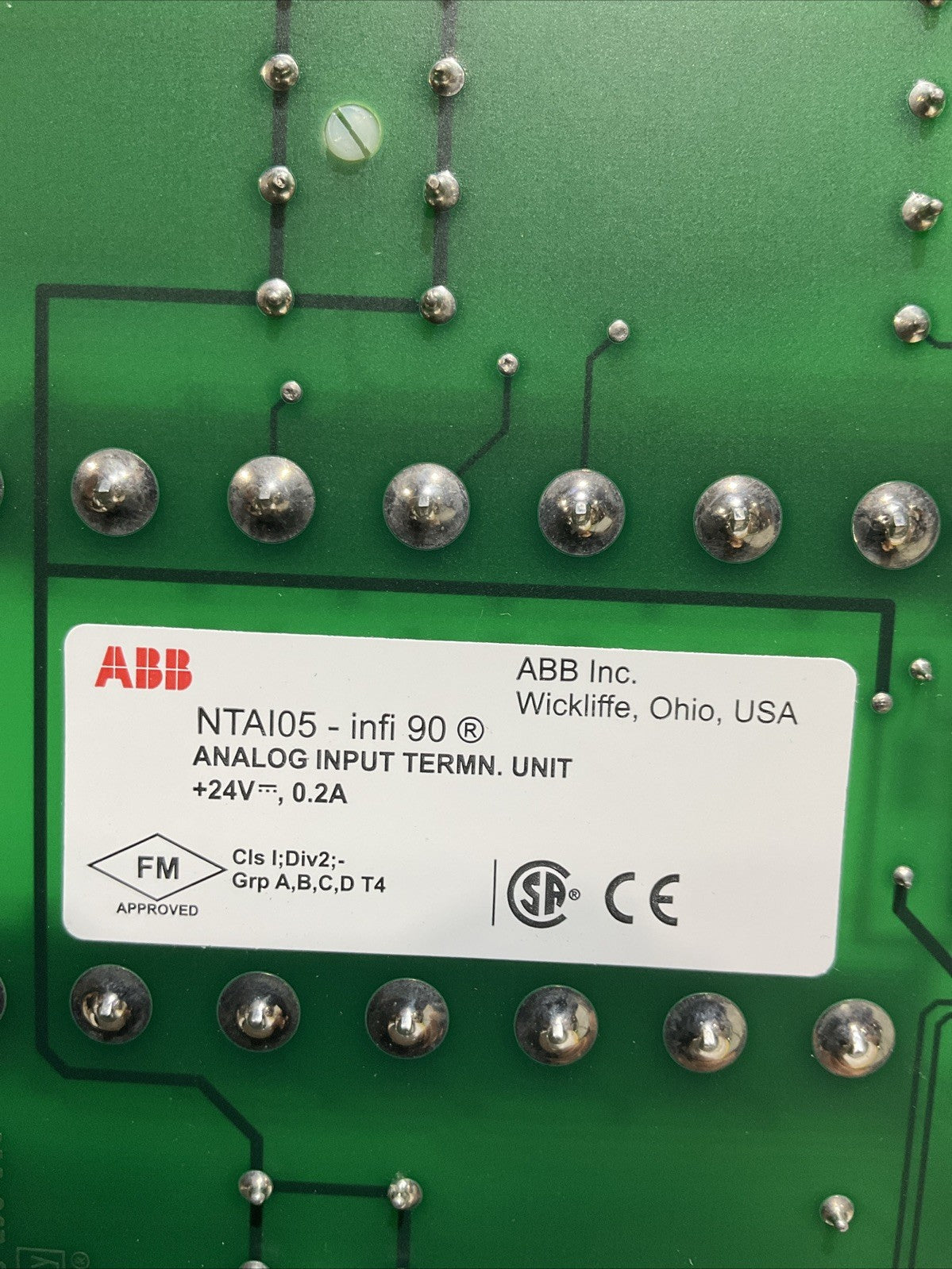 ABB-BAILEY INFI90  NTAI05  6632115T1  ANALOG INPUT TERMINATION UNIT Y2M