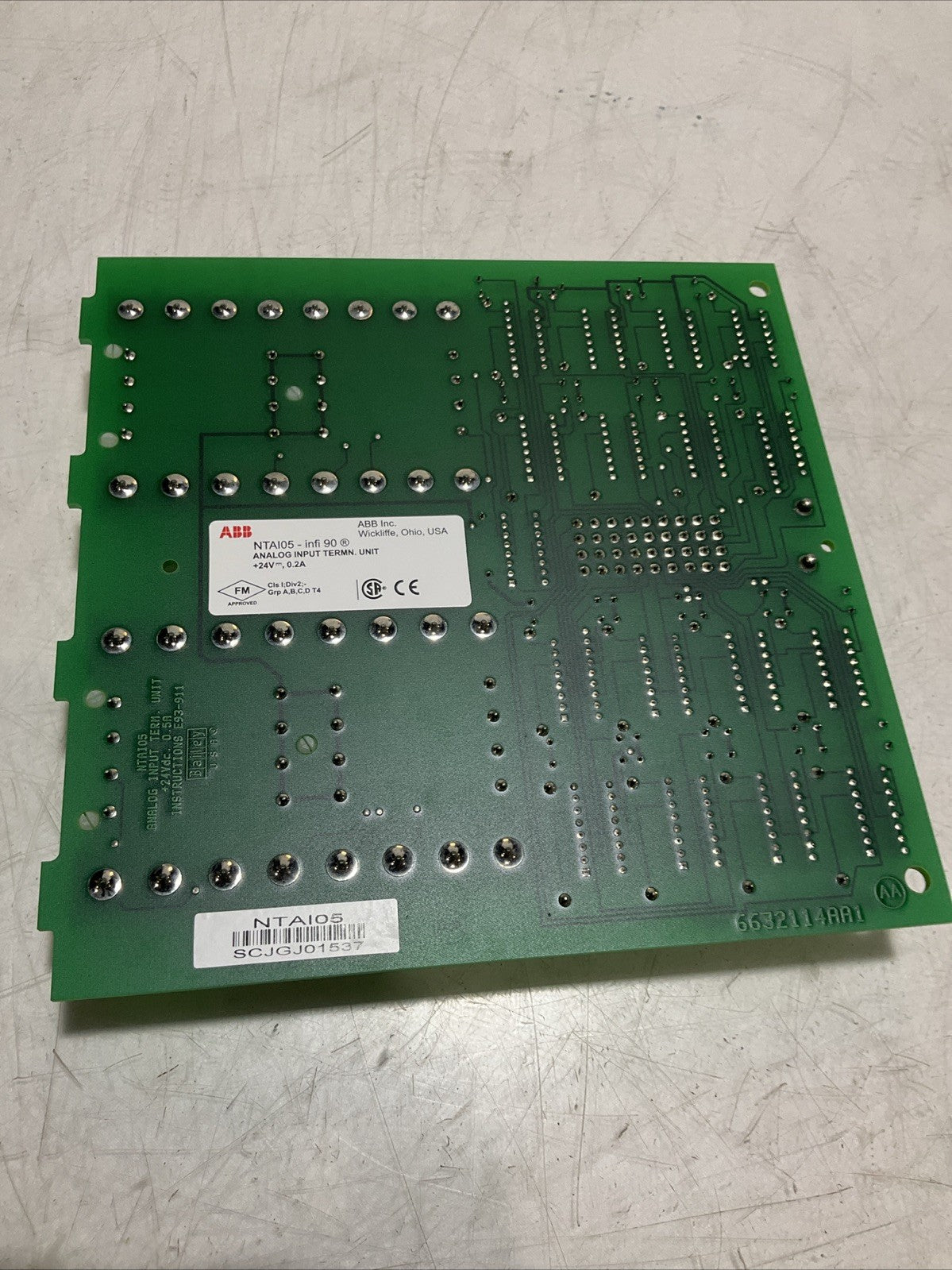 ABB-BAILEY INFI90  NTAI05  6632115T1  ANALOG INPUT TERMINATION UNIT Y2M