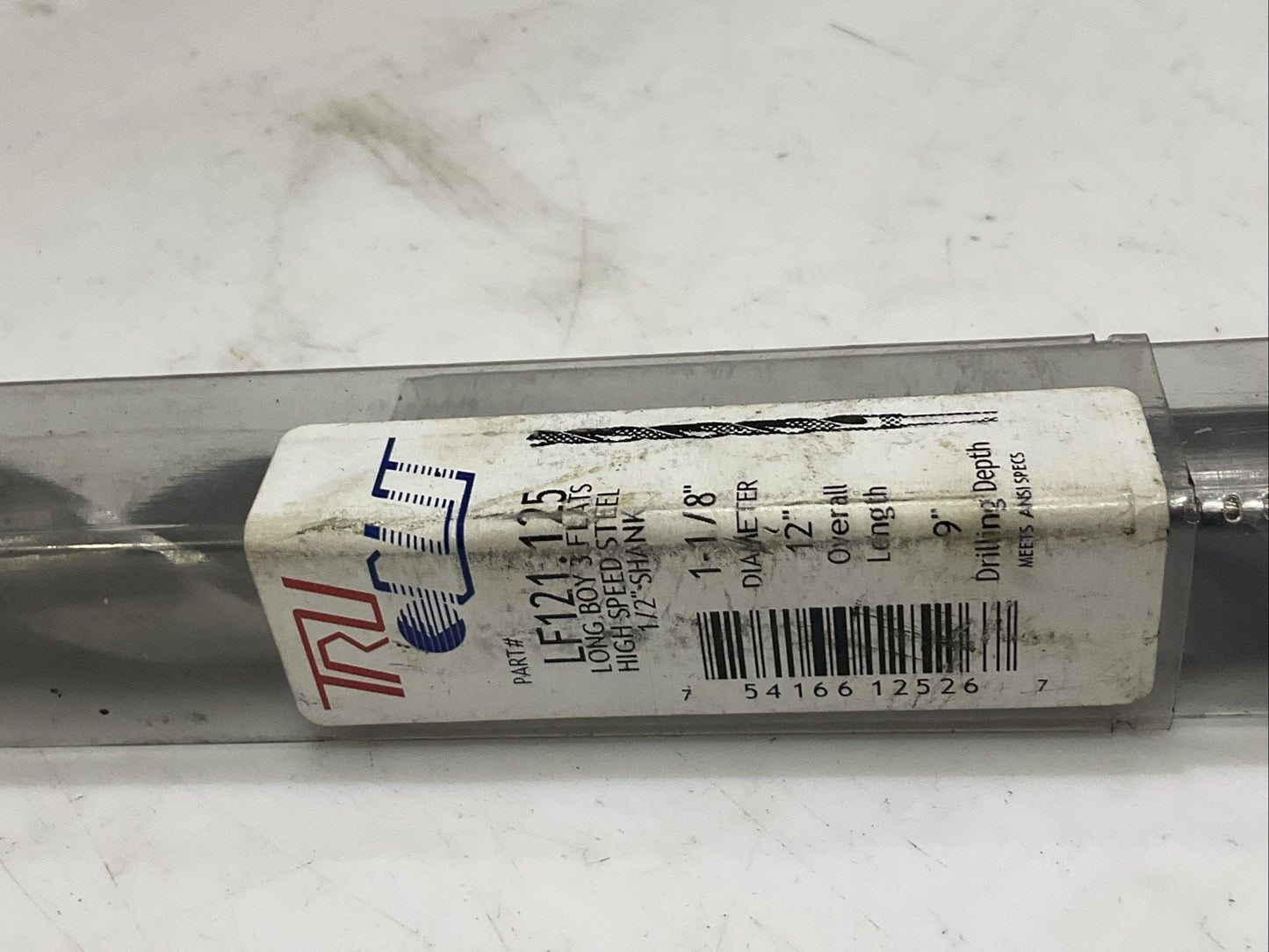 TRUCUT LG121.125 LONG BOY 3 FLATS HIGH SPEED STEEL 12IN L  1-1/8IN OD 9IN D Z2M
