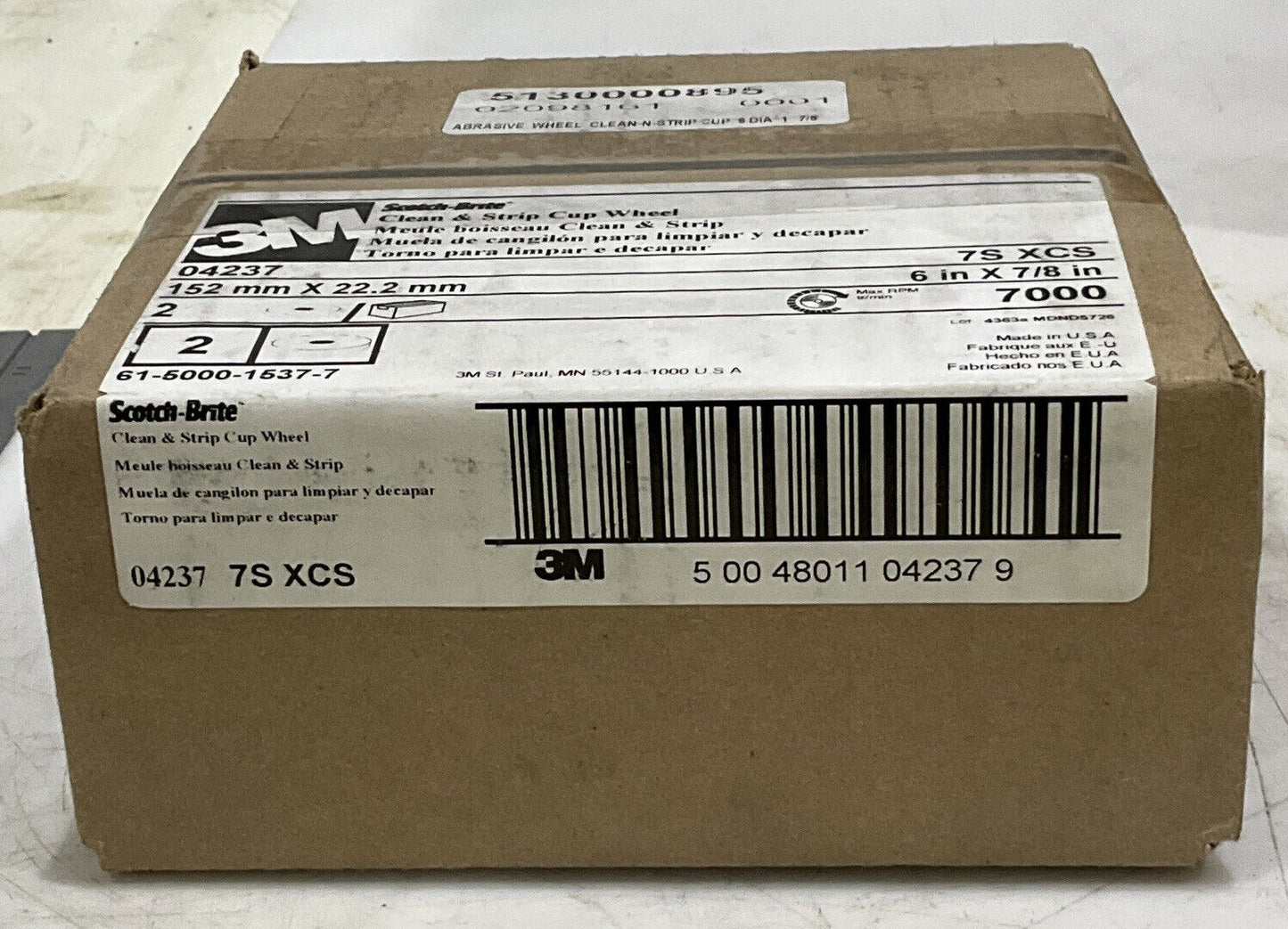 3M SCOTCH-BRITE 04237 CLEAN AND STRIP CUP WHEEL LOT OF 2 881