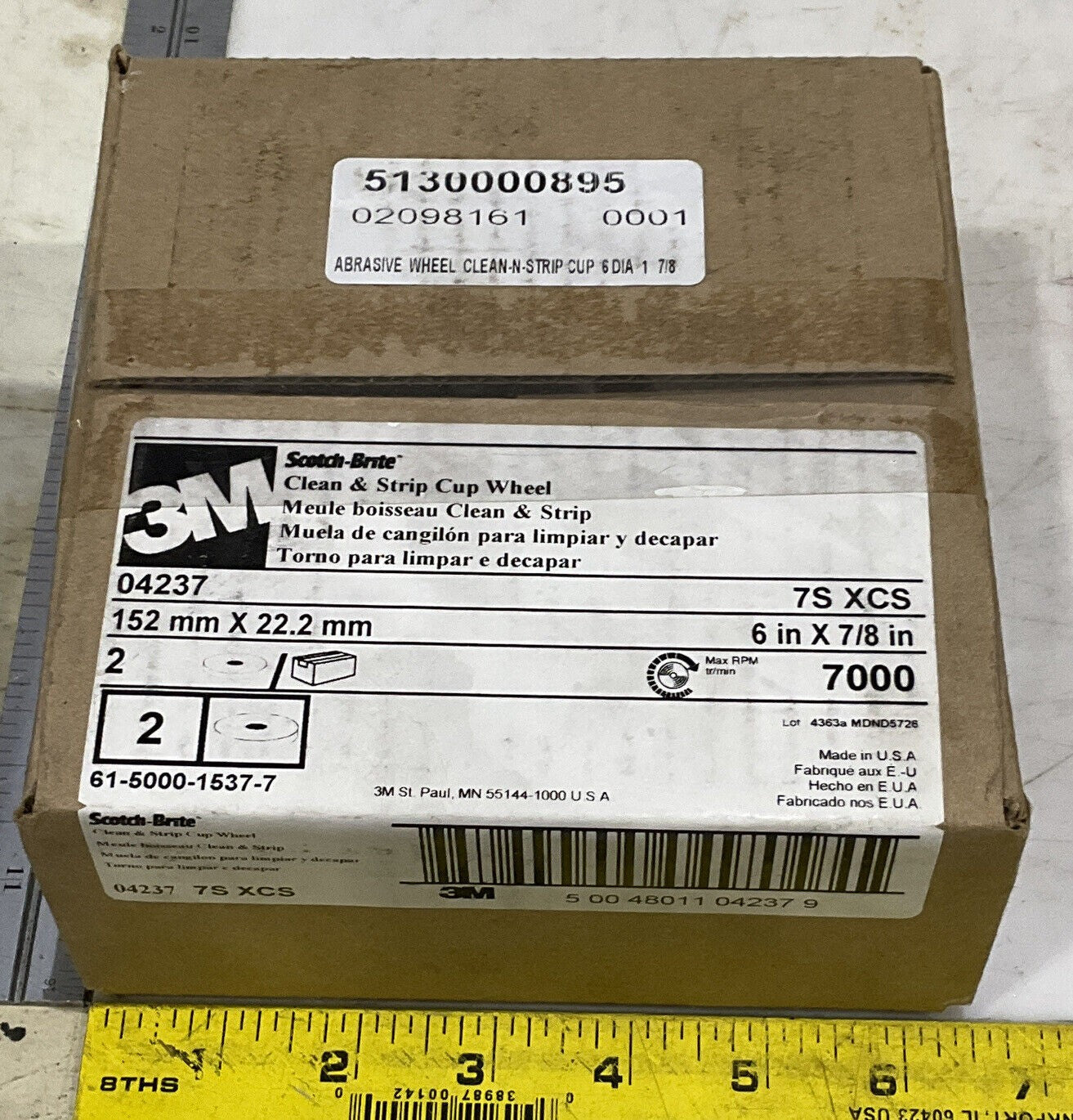 3M SCOTCH-BRITE 04237 CLEAN AND STRIP CUP WHEEL LOT OF 2 881