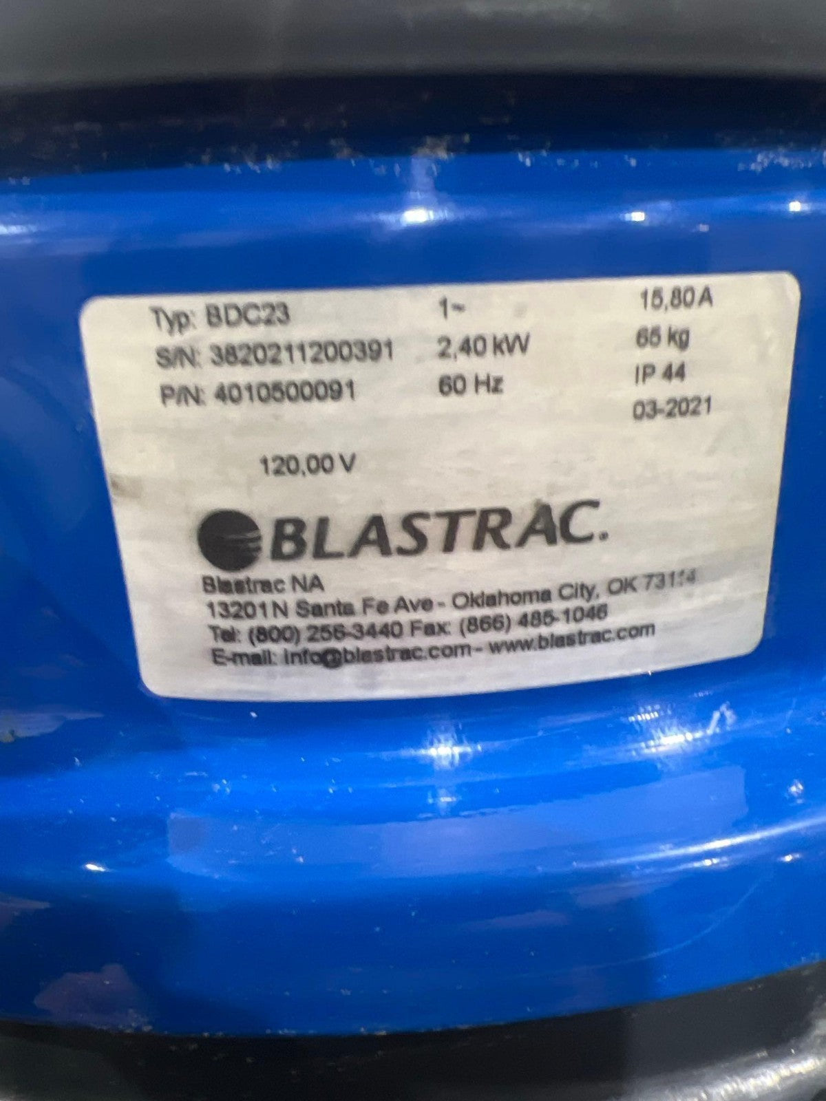 2021 BLASTRAC DUST COLLECTOR TYPE BDC23