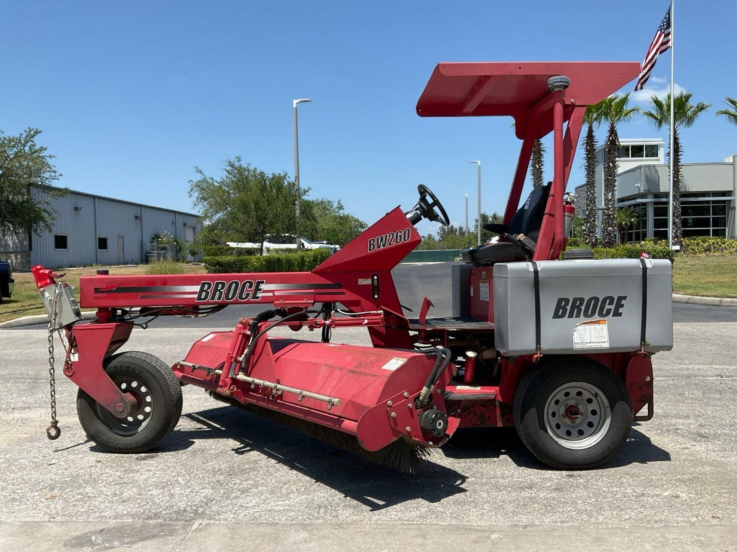 2019 BROCE RIDE ON SWEEPER MODEL BW-260, KUBOTA DIESEL, BROOM APPROX 100in W